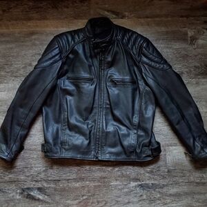 Leather biker jacket